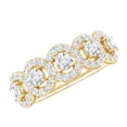 thumbnail image 1 of Rosec Jewels Classic Round Moissanite Halo Band Ring for Women, Certified Moissanite Band, 14K Yellow Gold, US 5.50, 1 of 9