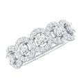 thumbnail image 1 of Rosec Jewels Classic Round Moissanite Halo Band Ring for Women, Certified Moissanite Band, 925 Sterling Silver, US 4.00, 1 of 9