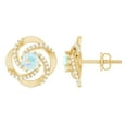 thumbnail image 1 of Rosec Jewels 1.25 CT Ethiopian Opal and Diamond Swirl Stud Earrings for Women, 18K Yellow Gold, 1 of 9