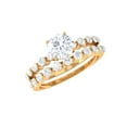 thumbnail image 1 of Rosec Jewels Moissanite Bridal Ring Set for Women, Moissanite Wedding Ring Set, Certified Moissanite Ring Set, Moissanite Ring Set, 14K Yellow Gold, US 12.50, 1 of 8