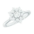 thumbnail image 1 of Rosec Jewels Moissanite Engagement Ring for Women (D-VS1 Quality Certified) Cluster Flower Ring - with Jewelry Box, 925 Sterling Silver, US 4.50, 1 of 9