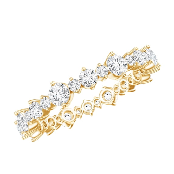 Rosec Jewels Moissanite Eternity Ring, Stackable Eternity Ring, Moissanite Eternity Ring for Women, 14K Yellow Gold, US 11.00