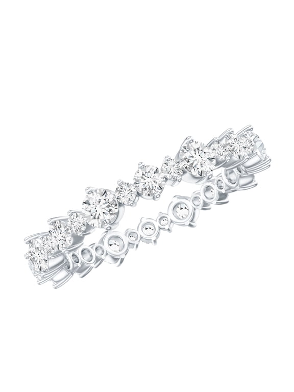 Moissanite Eternity Ring, Stackable Eternity Ring, Moissanite Eternity Ring for Women, 925 Sterling Silver, US 4.00