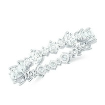 Rosec Jewels 1.25 CT Moissanite Gold Eternity Ring, Stackable Eternity Ring in Gold, Moissanite Eternity Ring for Women, 925 Sterling Silver, US 4.00