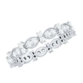 thumbnail image 1 of Rosec Jewels 1.25 CT Round Cut Moissanite Eternity Ring for Women, Certified Moissanite Gold Milgrain Ring, 18K White Gold, US 3.00, 1 of 9
