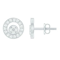 Rosec Jewels 1/4 CT Diamond Eternity Stud Earrings for Women, 925 Sterling Silver