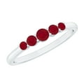 thumbnail image 1 of Rosec Jewels 1/4 CT Elegant Ruby Five Stone Promise Ring in Graduated Style, 14K White Gold, US 9.50, 1 of 8