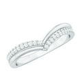 thumbnail image 1 of Rosec Jewels 1/4 CT Womens Elegant Diamond Chevron Ring in Pave Setting, 14K White Gold, US 11.00, 1 of 9