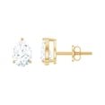 thumbnail image 1 of Rosec Jewels 1.5 CT Moissanite Solitaire Stud Earrings for Women (Pear Cut Moissanite) - D-VS1 Quality, 14K Yellow Gold, 1 of 5
