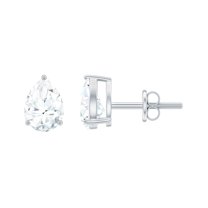 Rosec Jewels 1.5 CT Moissanite Solitaire Stud Earrings for Women (5X7 MM Pear Cut Moissanite), 925 Sterling Silver