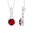 thumbnail image 1 of Rosec Jewels 1.50 CT Solitaire Infinity Necklace for Women with Created Ruby and Diamond, 18K White Gold, 1 of 7