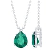 thumbnail image 1 of Rosec Jewels 1.75 CT Created Emerald Solitaire Necklace for Women, 18K White Gold, 1 of 8
