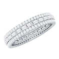 thumbnail image 1 of Rosec Jewels Moissanite Eternity Wedding Band for Women - D-VS1 Quality Certified - Ready to Gift, 925 Sterling Silver, US 12.00, 1 of 8