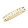 thumbnail image 1 of Rosec Jewels 1 CT Certified Moissanite Half Eternity Ring for Women, Round Shape Moissanite Ring in Channel Setting, 18K Yellow Gold, US 10.50, 1 of 9