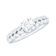 thumbnail image 1 of Moissanite Solitaire Engagement Ring, Marquise and Round Moissanite Ring for Women, Half Carat Moissanite Engagement Ring, 925 Sterling Silver, US 4.00, 1 of 8
