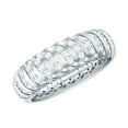 thumbnail image 1 of Rosec Jewels Certified Moissanite Wide Wedding Band - Moissanite Band for Women - D-VS1 Quality - with Jewelry Box, 14K White Gold, US 12.50, 1 of 9