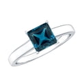 thumbnail image 1 of Rosec Jewels Real Princess Cut London Blue Topaz Solitaire Ring for Women - December Birthstone Ring (1 Carat, AAA Grade), 14K White Gold, US 12.00, 1 of 7
