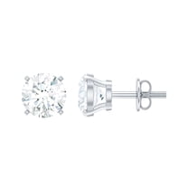 Rosec Jewels 1 CT Round Cut Moissanite Solitaire Stud Earrings, 925 Sterling Silver