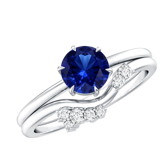Silver Pickup Rings Rosec Jewels 1 Carat Certified Lab Grown Blue Sapphire Wedding ...
