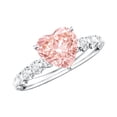thumbnail image 1 of Rosec Jewels 1 Carat IGI Certified Lab Grown Pink Diamond Heart Engagement Ring (VS1 Clarity), 925 Sterling Silver, US 4.00, 1 of 9