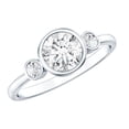 thumbnail image 1 of Rosec Jewels - 1 Carat Lab Diamond Engagement Ring - 6 mm Round Diamond Ring with Side Stones (Ef-Vs Quality), 14K White Gold, US 7.00, 1 of 8