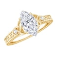 thumbnail image 1 of Rosec Jewels 1 Carat Lab Grown Diamond Marquise Engagement Ring with Celtic Knot - E-VS1 Grade - IGI Certified Diamond Ring, 10K Yellow Gold, US 6.50, 1 of 8