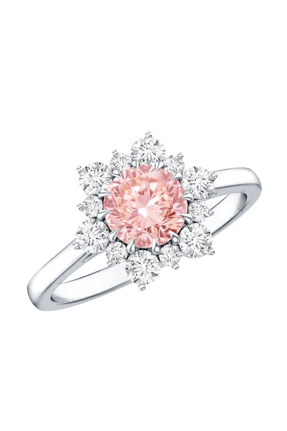 1 Carat Lab Grown Pink Diamond Engagement Ring - Fancy Pink- VVS Grade - Pink White Diamond Ring - Ready To Gift, 925 Sterling Silver, US 4.00
