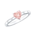 thumbnail image 1 of Rosec Jewels IGI Certified 1 Carat Lab Grown Pink Diamond Heart Engagement Ring (Fancy Pink Color - VS1 Clarity) - Gift for Special Occasions, 10K White Gold, US 12.50, 1 of 7