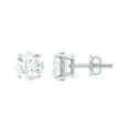 thumbnail image 1 of Rosec Jewels 1 Ct Diamond Earrings Unisex - 5 mm Round Lab Diamond Stud with Screw Back (EF-VS Quality) - Ready to Gift, 14K White Gold, 1 of 9