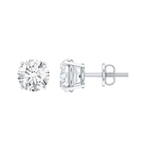 Rosec Jewels 1 Ct Diamond Earrings Unisex - 5 mm Round Lab Diamond Stud with Screw Back (EF-VS Quality) - Ready to Gift, 925 Sterling Silver