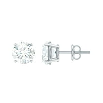 Rosec Jewels 1 Ct Diamond Earrings Unisex - 5 mm Round Lab Diamond Stud with Screw Back (EF-VS Quality) - Ready to Gift, 925 Sterling Silver