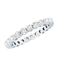 thumbnail image 1 of Rosec Jewels Certified Moissanite Eternity Ring for Women - Stackable Ring - D-VS1 Quality, 18K White Gold, US 6.50, 1 of 8