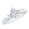 thumbnail image 1 of Rosec Jewels 2.50 CT Teardrop Engagement Ring with Moissanite Solitaire and Side Stones, 925 Sterling Silver, US 8.00, 1 of 8