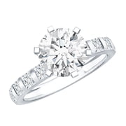 Rosec Jewels 2 Ct Moissanite Solitaire Engagement Ring for Women - D-VS1 Grade - Jewelry Box Included, 925 Sterling Silver, US 4.00