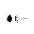 thumbnail image 1 of Rosec Jewels Natural Pear Shape Black Onyx Stud Earrings (2 Ct, AAA Quality) - Black Onyx Diamond Earrings - Ready to Gift, 18K White Gold, 1 of 6