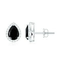 thumbnail image 1 of Rosec Jewels 2 CT Classic Pear Cut Black Onyx and Moissanite Stud Earrings, 18K White Gold, 1 of 8
