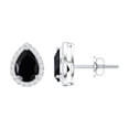 thumbnail image 1 of Rosec Jewels Natural Pear Shape Black Onyx Stud Earrings (2 Ct, AAA Quality) - Black Onyx Diamond Earrings - Ready to Gift, 925 Sterling Silver, 1 of 6