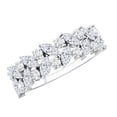 thumbnail image 1 of Rosec Jewels Certified Moissanite Half Eternity Wedding Band for Women - D-VS1 Quality - Nature Inspired Ring with Jewelry Box, 10K White Gold, US 12.50, 1 of 7