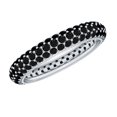 thumbnail image 1 of Rosec Jewels Lab Created Black Diamond Eternity Band Ring (AAAA Quality) - Anniversary Ring, 14K White Gold, US 9.00, 1 of 8