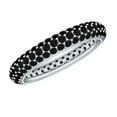 thumbnail image 1 of Rosec Jewels Lab Created Black Diamond Eternity Band Ring (AAAA Quality) - Anniversary Ring, 925 Sterling Silver, US 9.00, 1 of 8