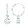 thumbnail image 1 of Rosec Jewels 2 Carat Diamond Earrings (6 mm Round, Ef-Vs Quality)- Hinged Hoop Drop Earrings for Mom, 10K White Gold, 1 of 8