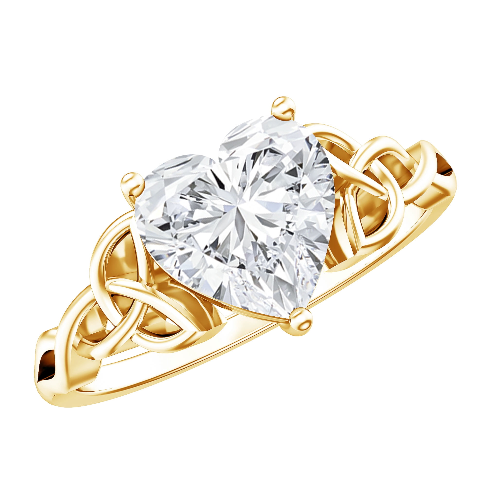 Large Yellow Lab Rosec Jewels 2 Carat IGI Certified Lab Grown Diamond Heart Engagement ...