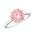 thumbnail image 1 of Rosec Jewels 2 Carat Lab Grown Pink Diamond Engagement Ring (IGI Certified) - VS1 Grade, 925 Sterling Silver, US 4.00, 1 of 9