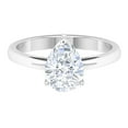 thumbnail image 1 of Rosec Jewels Certified Moissanite Pear Shaped Engagement Ring 2 Carat - 7X10 mm Moissanite Solitaire Ring - D-VS1 Quality, 10K White Gold, US 5.50, 1 of 7