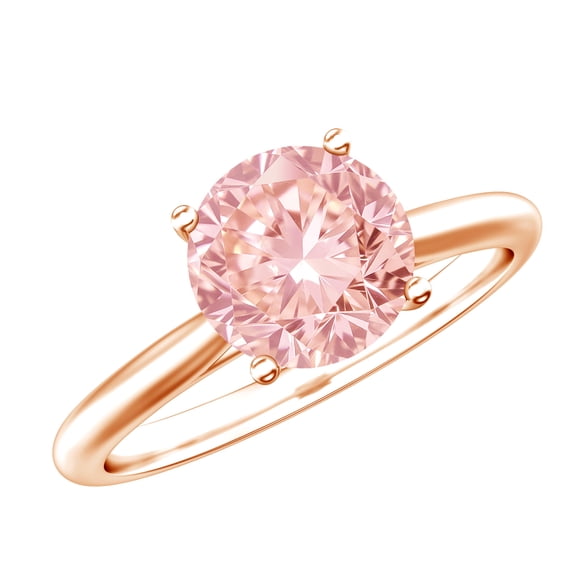 Rosec Jewels 2 Ct IGI Certified Lab Grown Pink Diamond Engagement Ring - VS1 Grade, 10K Rose Gold, US 8.00