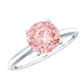 thumbnail image 1 of Rosec Jewels 2 Ct IGI Certified Lab Grown Pink Diamond Engagement Ring - VS1 Grade, 925 Sterling Silver, US 4.00, 1 of 9