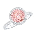 thumbnail image 1 of Rosec Jewels 2 Ct IGI Certified Lab Grown Pink Diamond Halo Ring with White Diamond (VS1 Grade), 18K White Gold, US 7.50, 1 of 9