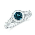 thumbnail image 1 of Rosec Jewels London Blue Topaz Vintage Inspired Engagement Ring for Women - Blue Topaz Diamond Ring - AAA Grade - With Jewelry Box, 925 Sterling Silver, US 4.00, 1 of 9