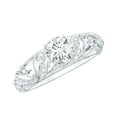thumbnail image 1 of Rosec Jewels Moissanite Engagement Ring 1 ct - Vintage Style Ring - 6 mm Round Ring for Women (D-VS1 Quality), 14K White Gold, US 12.00, 1 of 6