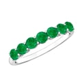 thumbnail image 1 of Rosec Jewels Natural Emerald 7 Stone Ring for Anniversary - AAA Quality - Emerald Stackable Ring - Ready to Gift with Jewelry Box, 925 Sterling Silver, US 4.00, 1 of 7